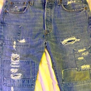 Limited run Signature distressed Levi’s 501s 32 waist X 32 length.